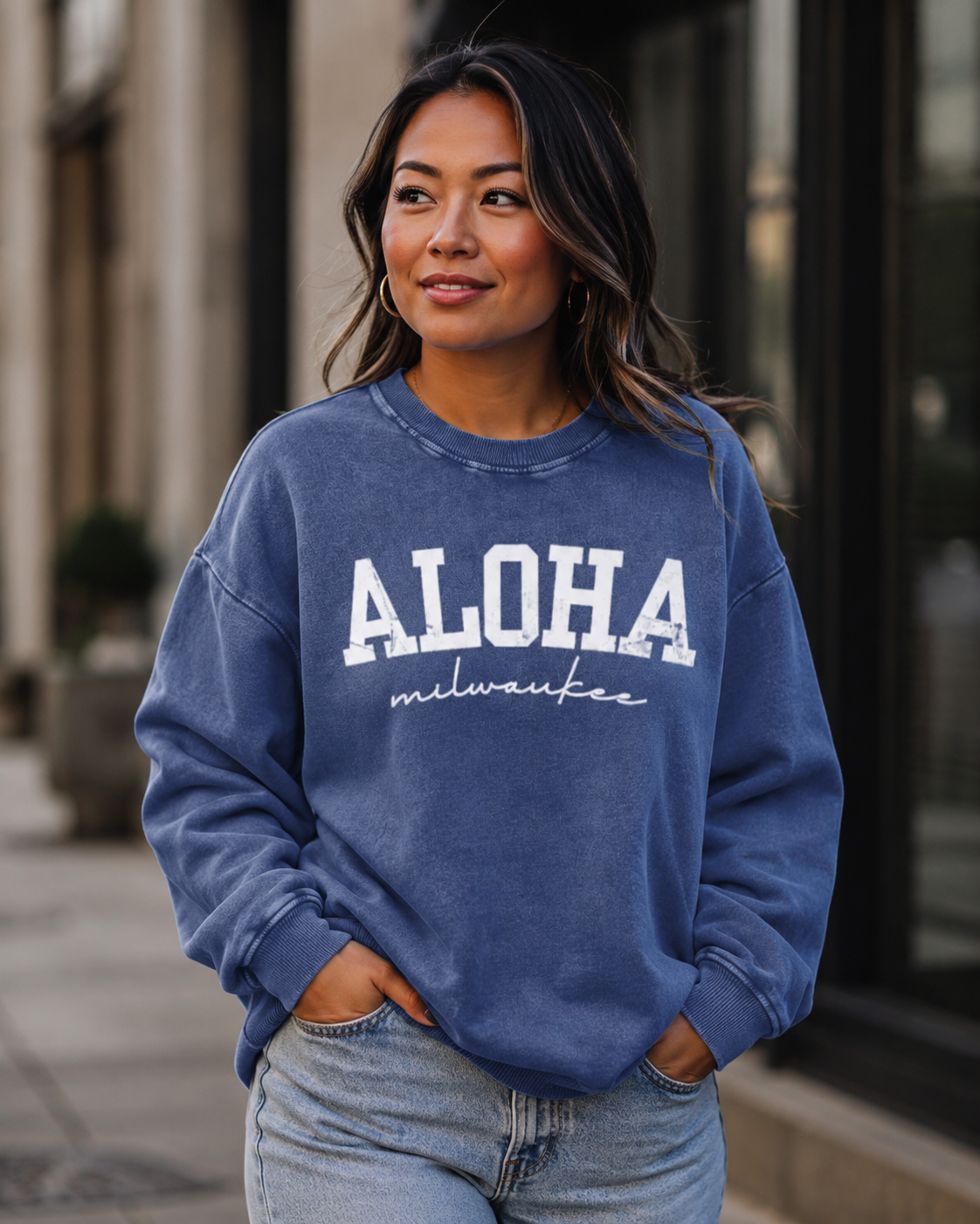 Aloha Milwaukee Vintage Wash Sweatshirt (blue)