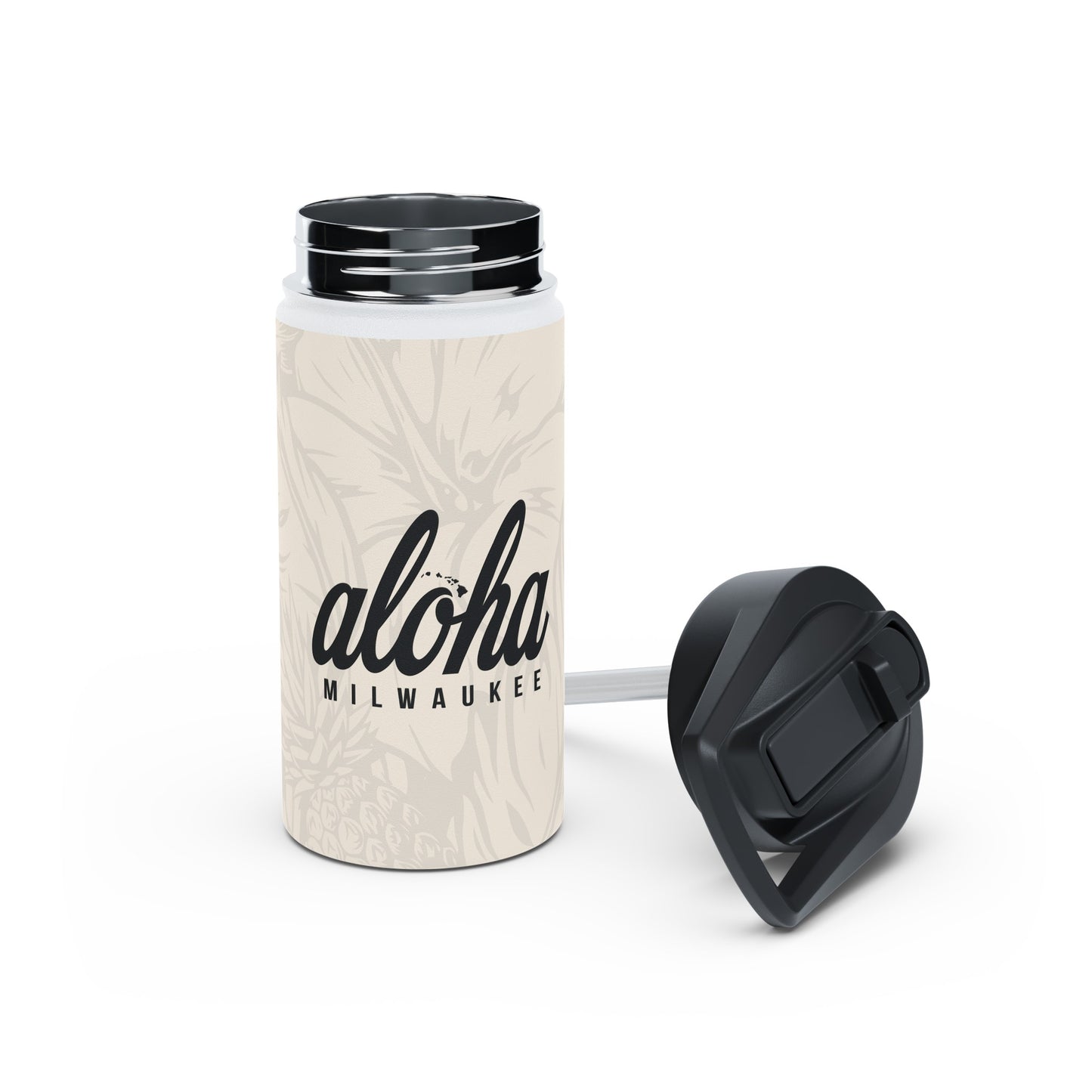 Aloha Milwaukee Stainless Steel Water Bottle (cream city)