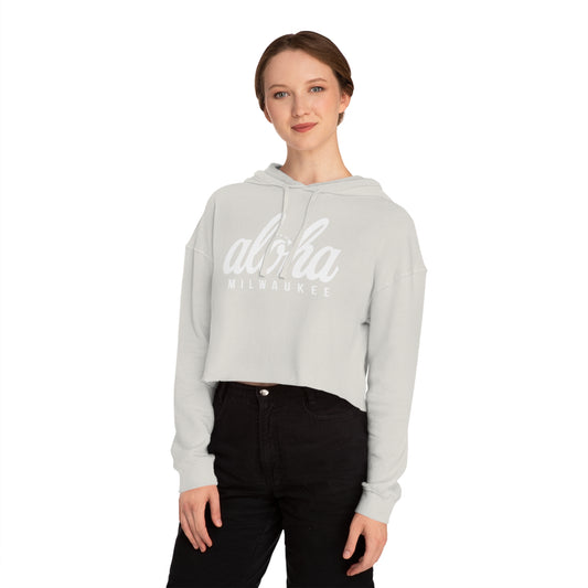 Aloha Milwaukee Cropped Hooded Sweatshirt (bone)