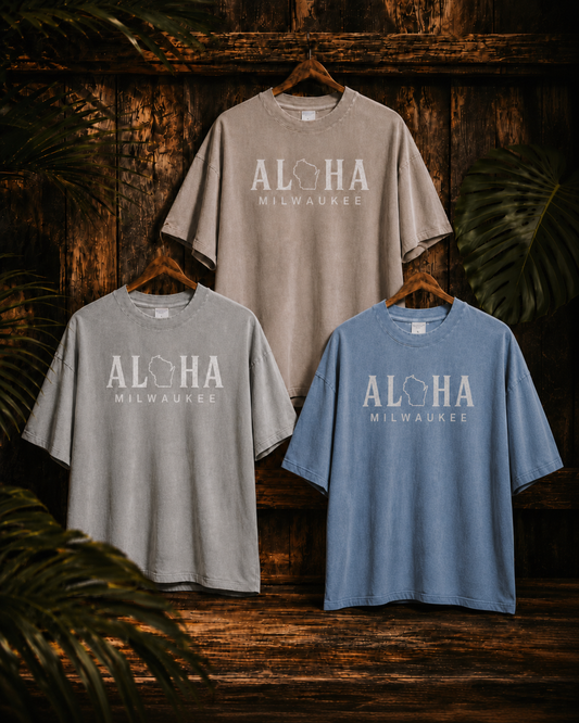 Aloha Milwaukee Vintage Wash Oversized T-Shirt