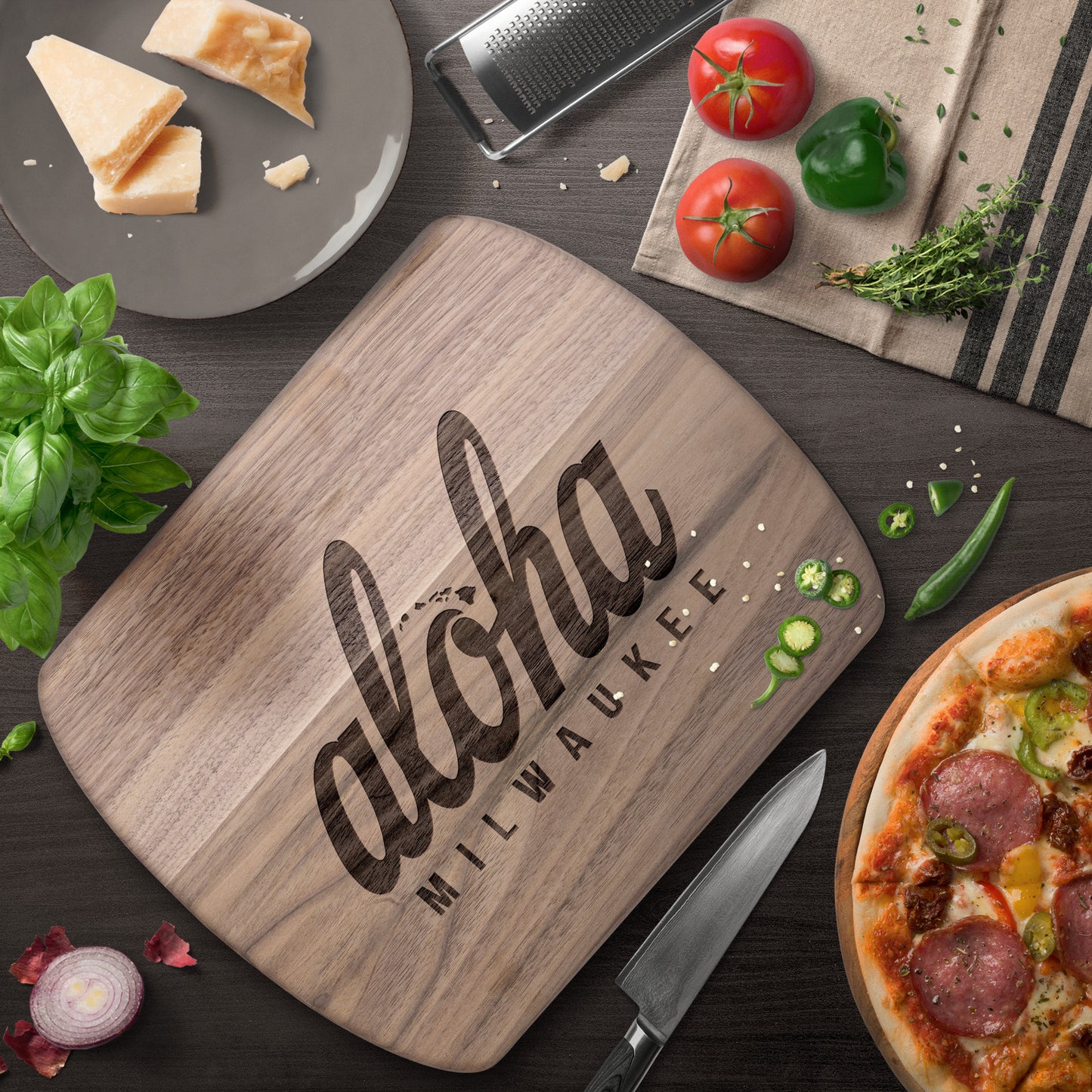 Aloha Milwaukee Cutting Board (maple & walnut)