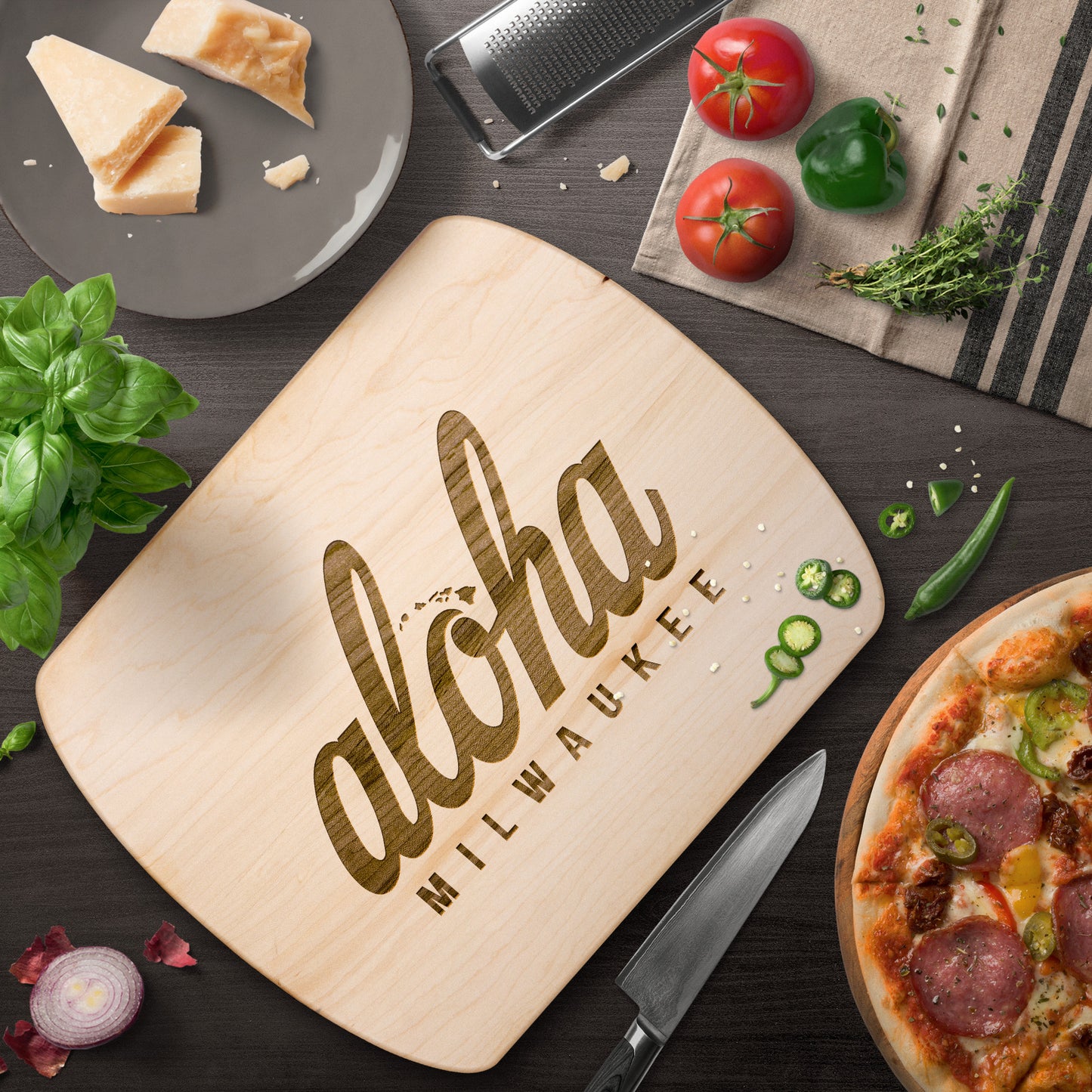 Aloha Milwaukee Cutting Board (maple & walnut)