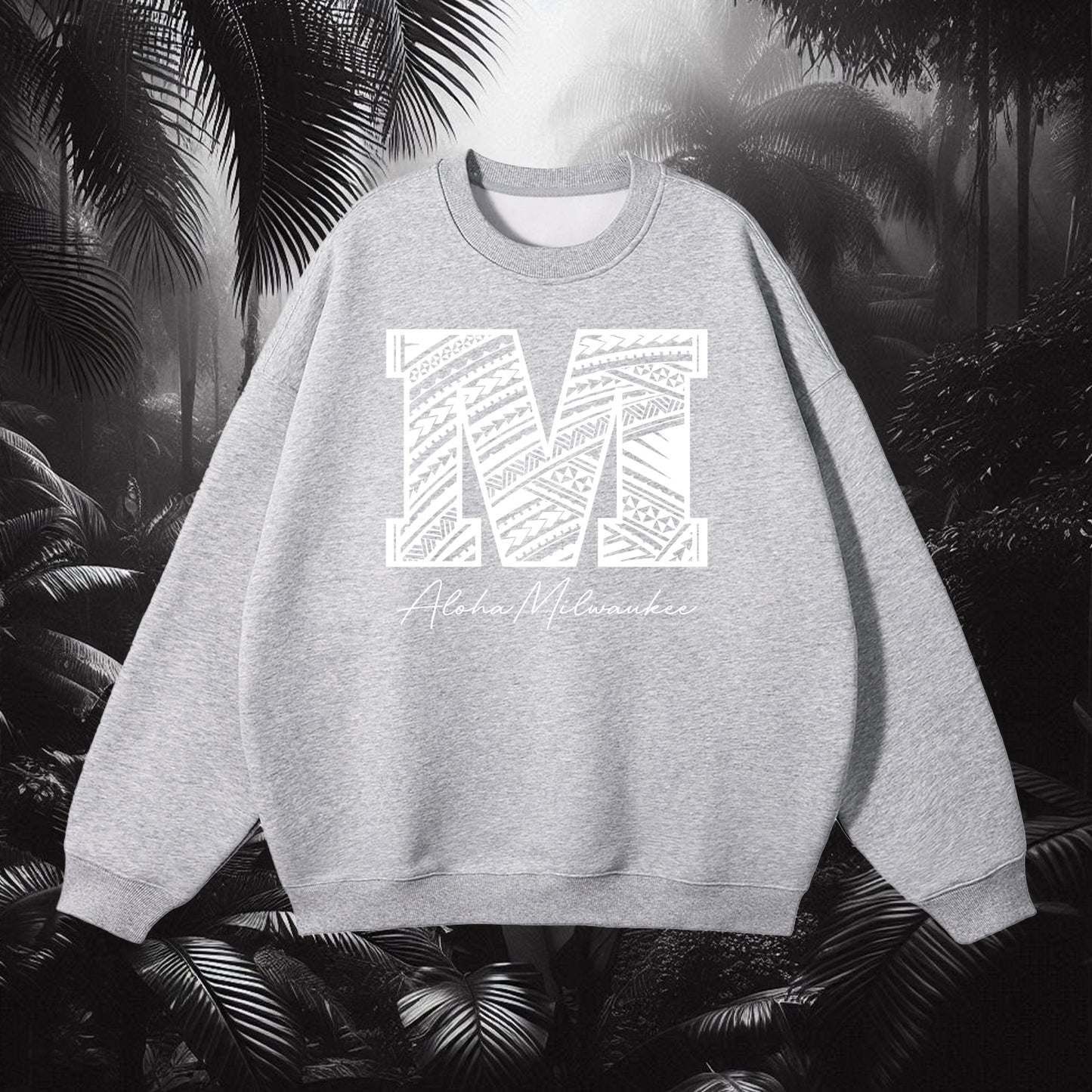 Aloha Milwaukee Tribal M Sweatshirt (Flower Gray)