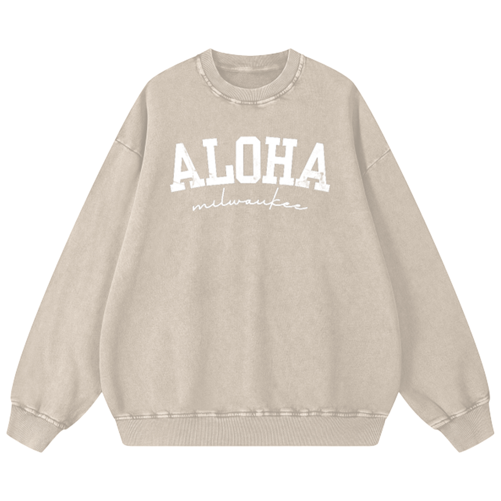 Aloha Milwaukee Vintage Wash Sweatshirt (cream)