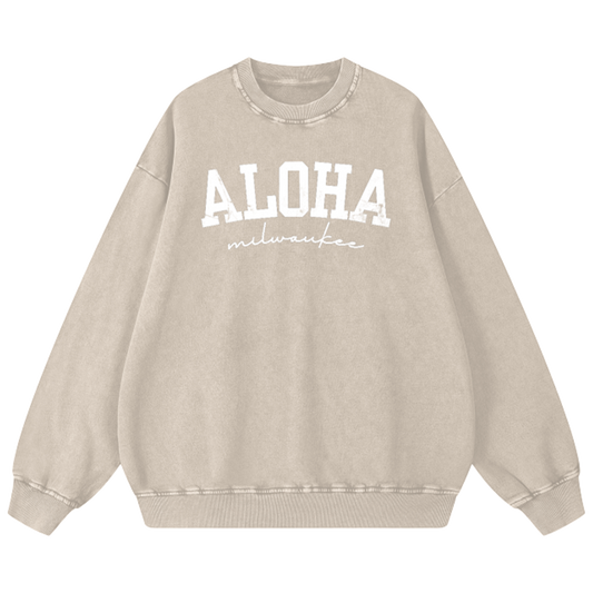Aloha Milwaukee Vintage Wash Sweatshirt (cream)