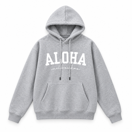 Aloha Milwaukee Heavyweight Hoodie (flower gray)