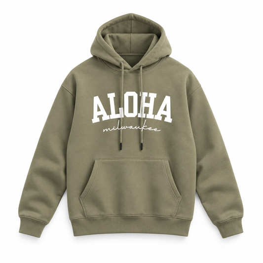 Aloha Milwaukee Heavyweight Hoodie (olive coast)