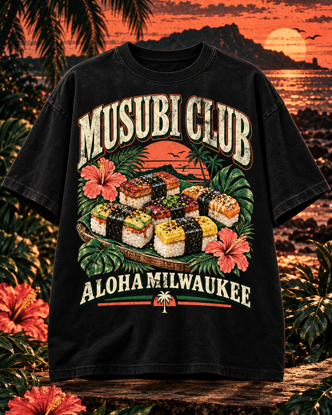 Musubi Club Tee Vintage Washed (black)