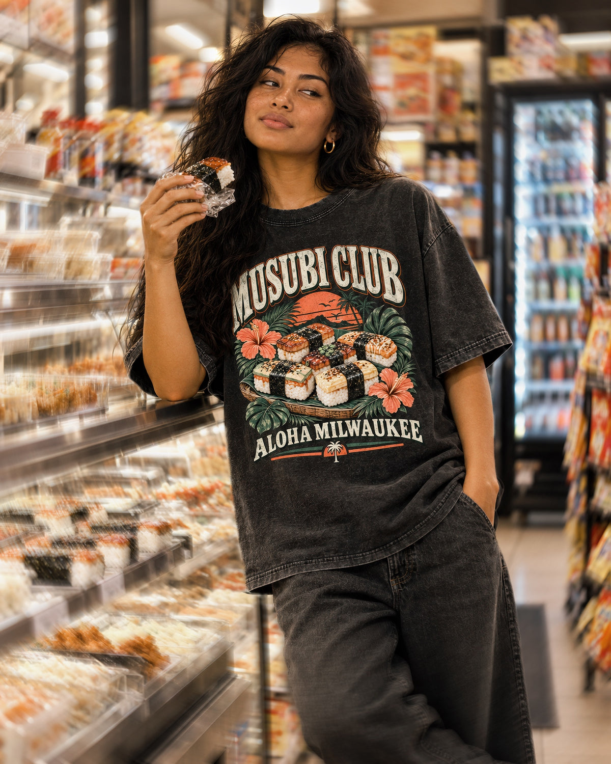 Musubi Club Tee Vintage Washed (black)