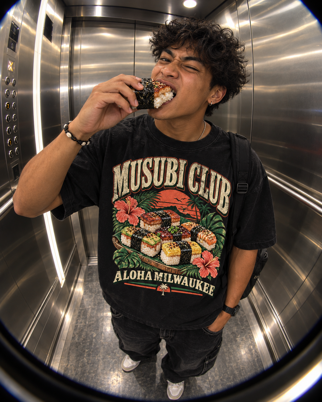 Musubi Club Tee Vintage Washed (black)