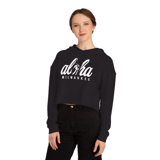 Aloha Milwaukee Cropped Hooded Sweatshirt (black)