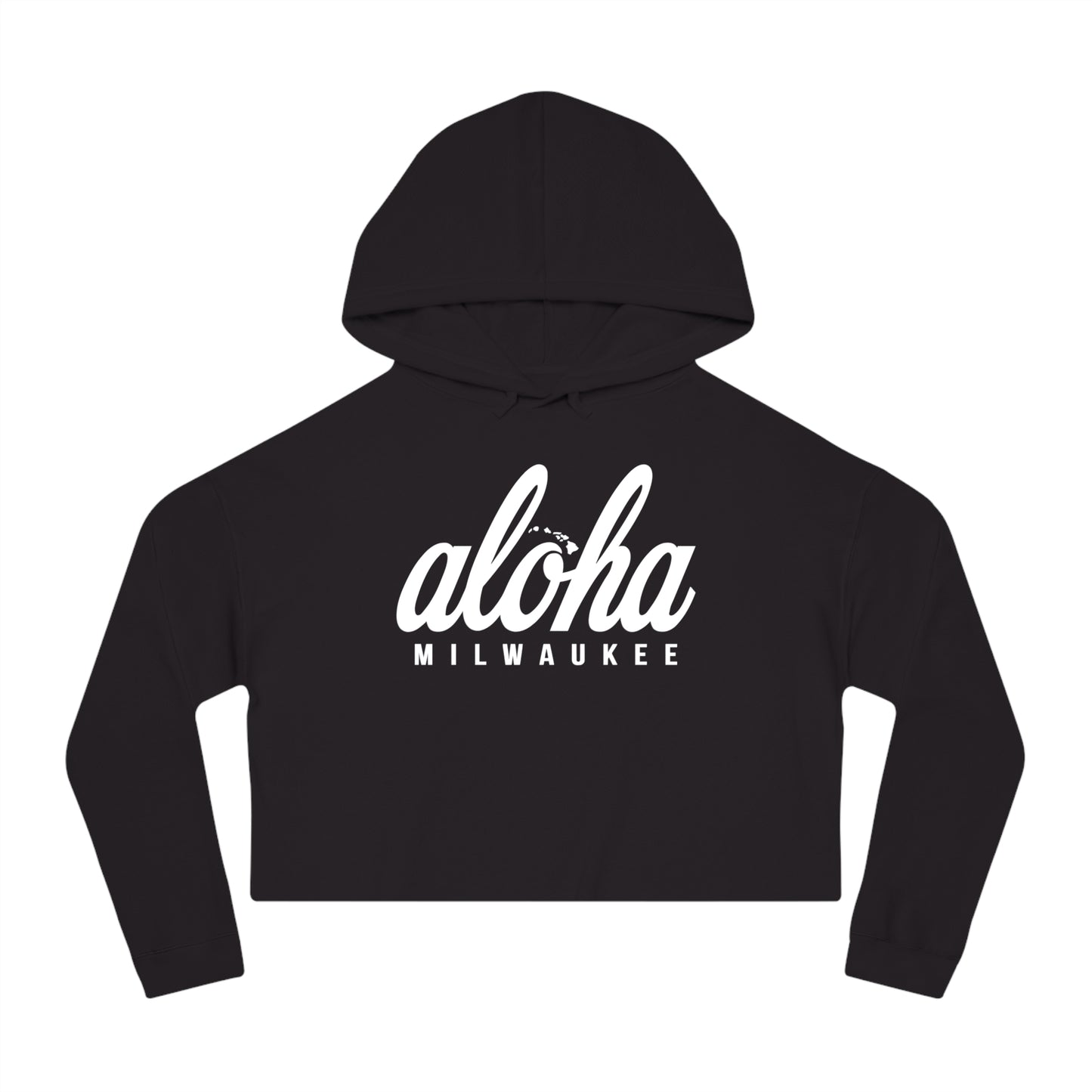 Aloha Milwaukee Cropped Hooded Sweatshirt (black)